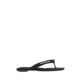 Alexander Wang Jenna Tubular Thong Sandal - Dames - Slippers - Zwart - 35 EU - Nylon - Schoenen