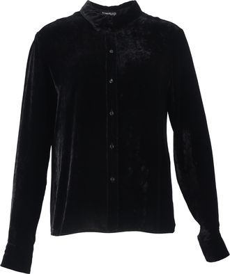Tom Ford Tom Ford fluwelen overhemd met lange mouwen in zwarte viscose