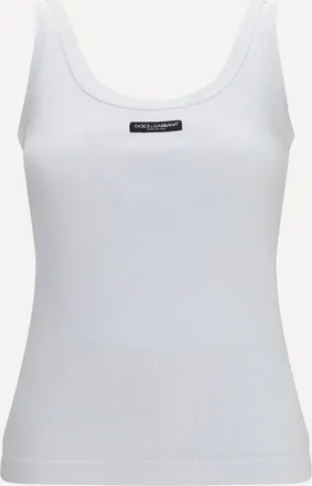 Dolce & Gabbana Canotta a costine con logo Woman 40