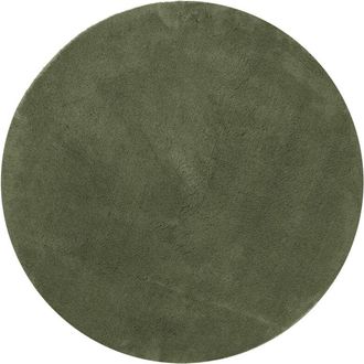 vidaXL Alfombra Pelo Corto Suave Lavable Huarte Verde Bosque &Oslash; 100 Cm Vidaxl