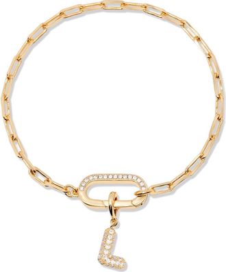 Brook & York Petra Initial Charm Bracelet in Gold L at Nordstrom