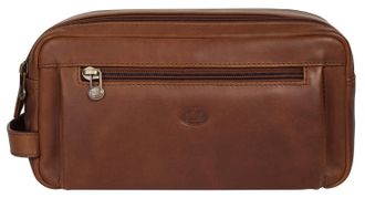 Pik&eacute; Kulturbeutel PIK&Eacute;, Damen, Gr. B/H/T: 26cm x 13cm x 12cm onesize, braun, Leder, leicht gl&auml;nzend, unifarben, Taschen Kulturbeutel, echt Leder