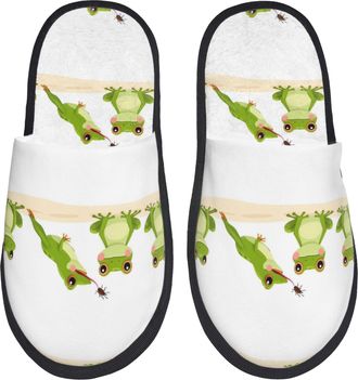 Generic Fluffy Slippers Hunting Frog Soft Fleece Slippers Portable Cotton Slipper For Holiday Ladies Winter M