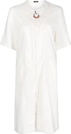 Joseph Beige Zijden Midi Jurk Cleaver Stijl - Dames - Casual kleedjes - Beige - XS - Nylon - Kleedjes