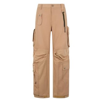 Diesel Wide Trousers, female, Beige, Size: W29 Wide Cargo Trousers