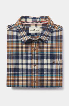 The Normal Brand The Stephen Button Up Shirt In Cedar Plaid