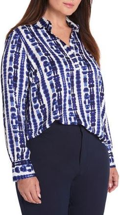 Nic+Zoe Shibori Stripe Pullover Blouse in Indigo Multi at Nordstrom Rack, Size 3 X