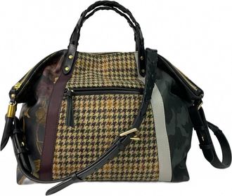 Kempton & Co. Harris Tweed Dylan Holdall Bag In Black Peony/camo