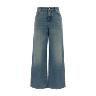 Alexander McQueen Wide Leg Jeans - female - Alexander McQueen - Wide Jeans - Blue - W27 - Jeans