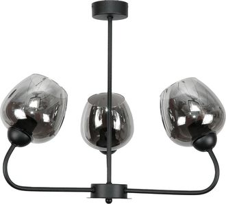 OEM L&aacute;mpara De Techo Colgante, Negra, Pantalla De Cristal, Grafito, 15-162 Horas
