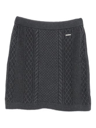 J.W.Anderson Kabelgebreide mini-rok met logoplakkaat - Grijs
