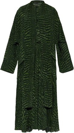 Balenciaga Jurk met krokodillenprint - Groen