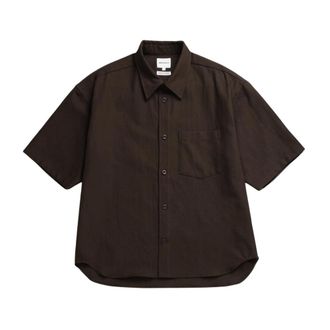 Norse Projects Short Sleeve Shirts, male, Brown, Size: M camicie Cotone