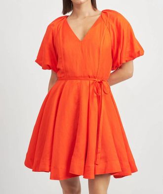 En Saison Sonnet Flared Mini Dress In Tomato Red