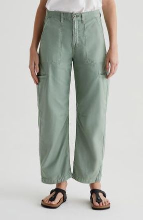 AG - Adriano Goldschmied Hazal Ankle Barrel Utility Twill Pants in Sulfur Matcha Latte at Nordstrom Rack, Size 25
