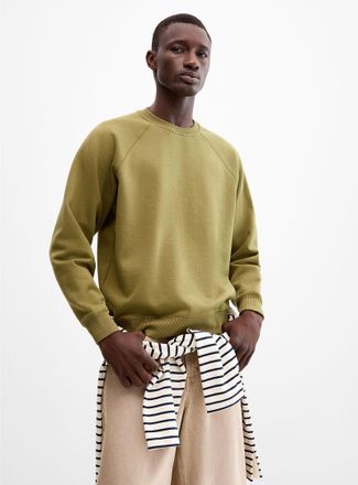 Le 31 Mens Fleece-underside raglan sweatshirt