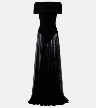 Norma Kamali Abito lungo con mesh