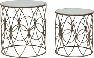 Premier Housewares Avantis Antique Frame Round Tables - Set of 2
