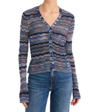 Allison New York Colleen Knit Cardigan In Navy Space Dye