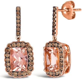 Le Vian Ladies Peach Morganite Earrings set in 14K Strawberry Gold