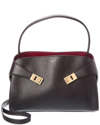 Ferragamo Hug Soft Bicolor Leather Shoulder Bag
