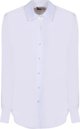 Blanca Vita Lange Mouw Cr&ecirc;pe Shirt - Dames - Overhemden - Wit - S - Overhemden