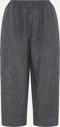 Eskandar Melange Linen Japanese Trousers