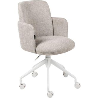 Beliani Beliani - Upholstered Fabric Office Chair Swivel Side Chair Seat Height Adjustment Beige Dryden