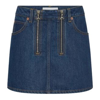 Marine Serre Falda Mini con Cremallera - Skirts - Mujer - Azul - S
