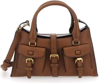Mulberry Roxanne Brown Small Handbag With Adjustable And Removable Shoulder Strap And Two Front Pockets In Leather Woman