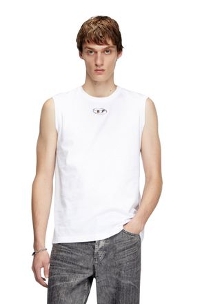 Diesel Tank top with metallic Oval D - T-Shirts - Man - White
