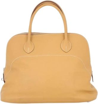Herm&egrave;s Pre-owned Bolide Handbag - Dames - Vintage Handtas - Beige - ONE Size - Leer - Vintage