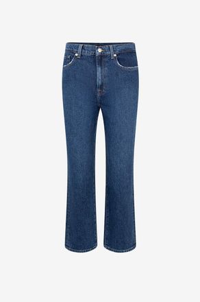 7 For All Mankind Verk&uuml;rzte gerade Jeans mit hoher Taille Logan Stovepipe Huntington