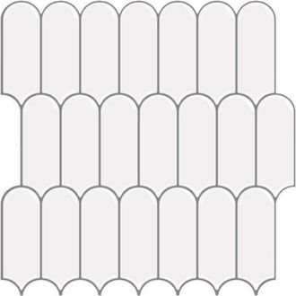 OEM Sticker Mural - Imitacion Azulejo Ceramico - Blanco - 30,5 X 30,5 Cm - Para Cocina Y Bano - 1 Hoja