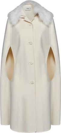 Fendi Cape - Dames - Ponchos - Wit - S - Wol - Jassen