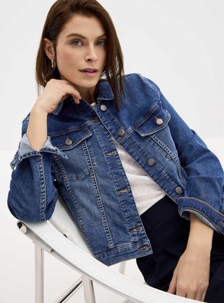 Contemporaine Womens Stretch denim fitted jacket