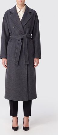 Max Mara Cappotto lungo in cashmere con cintura e collo a rever