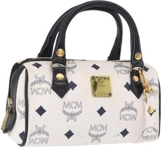 MCM Pre-owned Boston Bag - Dames - Vintage Handtas - Wit - ONE Size - Leer - Vintage