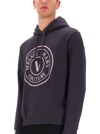 Versace Jeans Couture Logo-Printed Cotton Sweatshirt - Gray