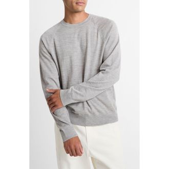 Vince Merino Wool & Cashmere Crewneck Sweater in Heather Grey at Nordstrom, Size X-Large