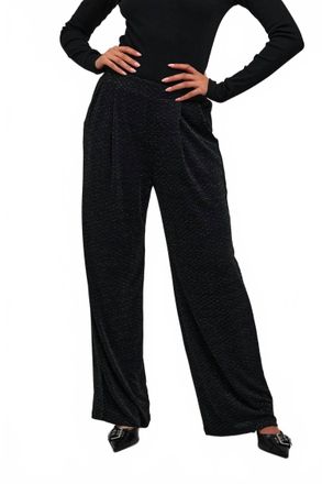 Kaffe Kaellie Glitter Jersey Wide Leg Trousers In Black