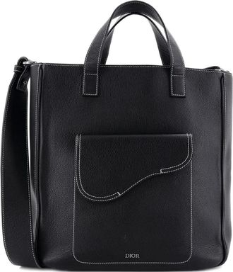 Dior Saddle Leather Tall tote bag - Zwart
