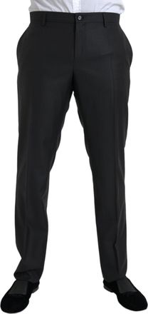 Dolce & Gabbana Black Wool Silk Skinny Dress Mens Pants