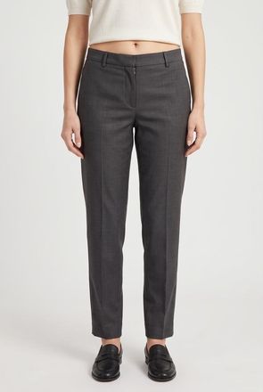 Brunello Cucinelli Dark Grey Linen Blend Trousers, Brand Size 44 (US Size 10)