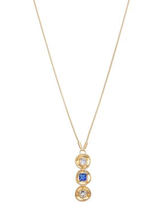 Saachi Saachi Cz Three Charm Pendant Necklace