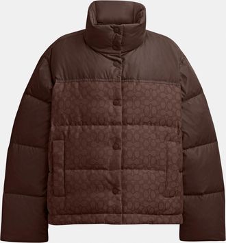 Coach Womens Signature Down Jacket - Brown - Size X-Small