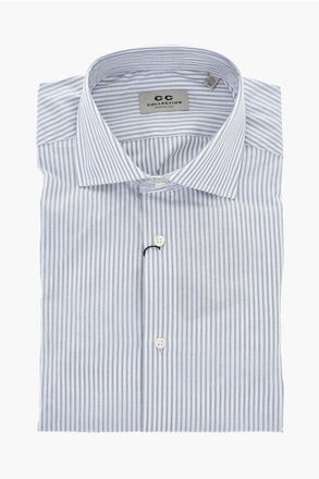 Corneliani CC COLLECTION Poplin Shirt with Awning Pattern size 40