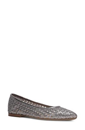 Frye Heather Woven Pointed Toe Flat in Platinum at Nordstrom, Size 6.5