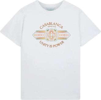 Casablanca Unity Is Power Tee-Shirt - Heren - T-shirts - Wit - XL - Katoen - Tops