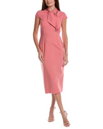 Oscar De La Renta Oscar De La Renta Cap Sleeve Wool-Blend Midi Dress